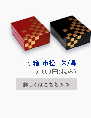 小箱 市松 朱／黒