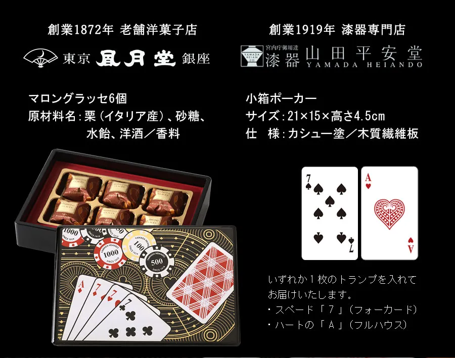 マロングラッセ6個　小箱ポーカー