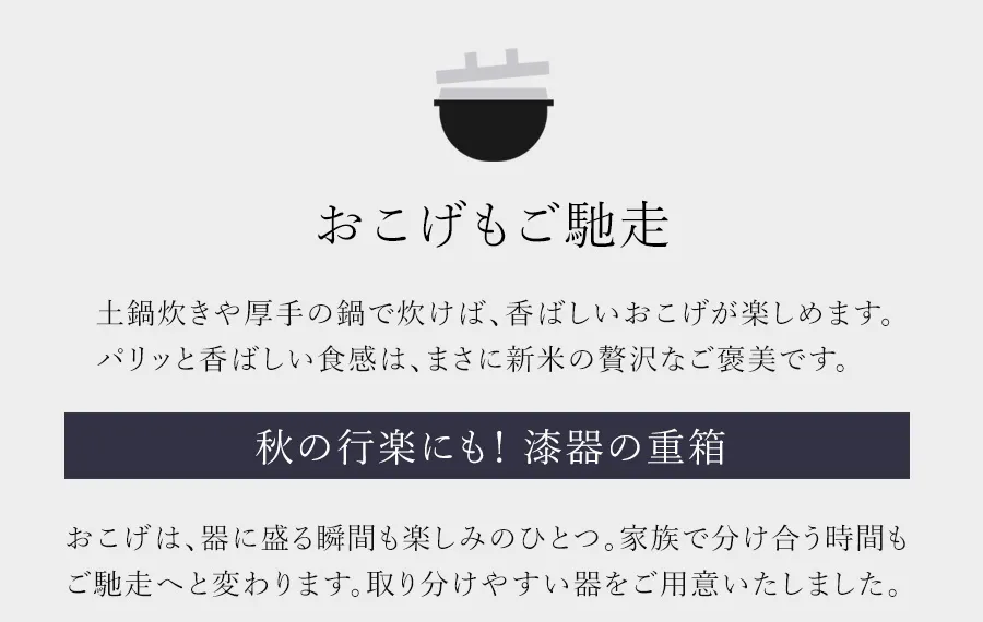 新米のおすすめの味わい方?Cおこげもご馳走
