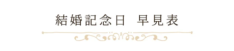結婚記念日 早見表