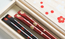 夫婦箸　吉祥梅