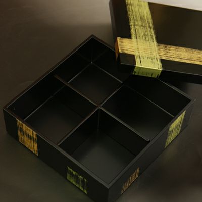 洋風おせちにもおすすめ モダンな金の刷毛目の重箱 二段重 龍華