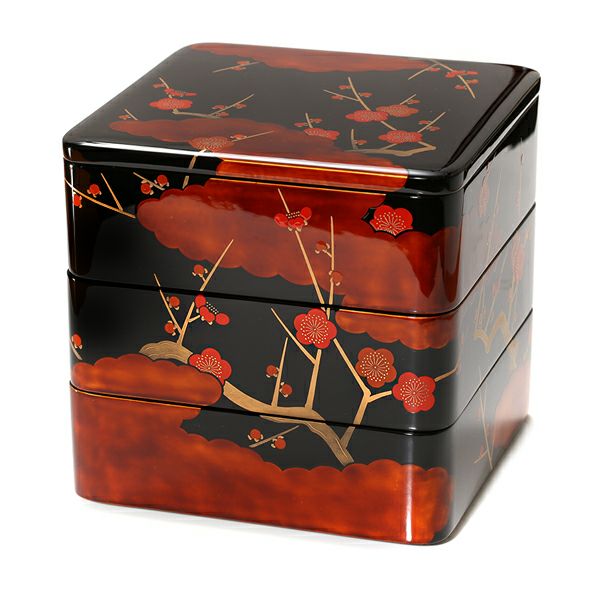 宮内庁御用達 漆器 山田平安堂】【継承工房】仁清梅蒔絵 寿々菓子器