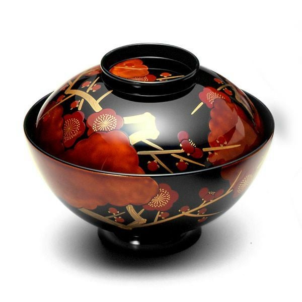 宮内庁御用達 漆器 山田平安堂】【継承工房】仁清梅蒔絵 吸物椀（5客組 