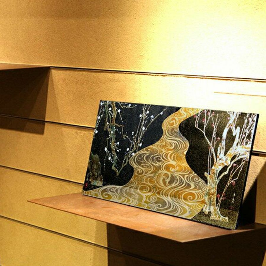 宮内庁御用達 漆器 山田平安堂】飾り扇 春秋に鯉 | 漆器 山田平安堂
