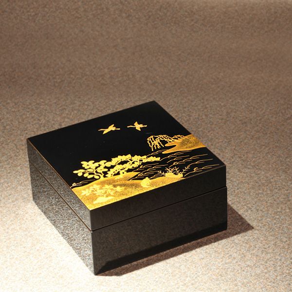 【輪島塗　尺サイズ　瑞祥盆×5客　童唄蒔絵】布着本堅地　作家物　長期保管品 長生殿（輪島塗） | 漆器 山田平安堂 WEB本店