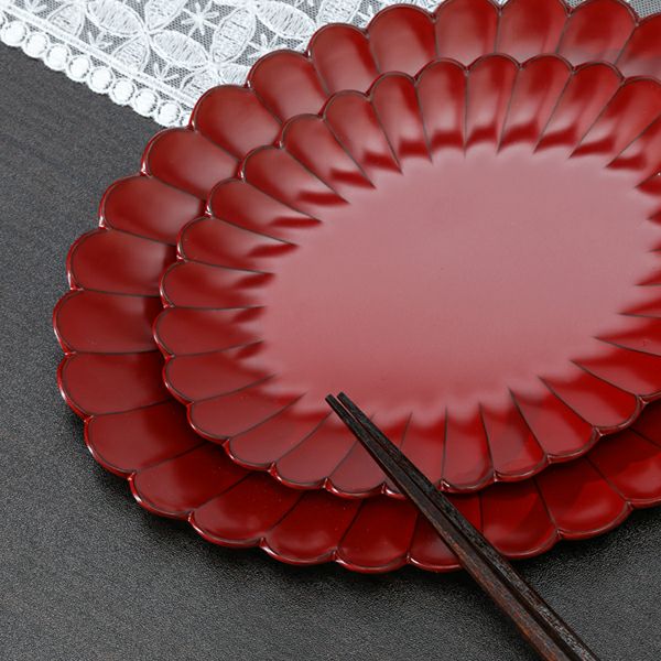 菊小判皿 古代朱 | 漆器 山田平安堂 WEB本店